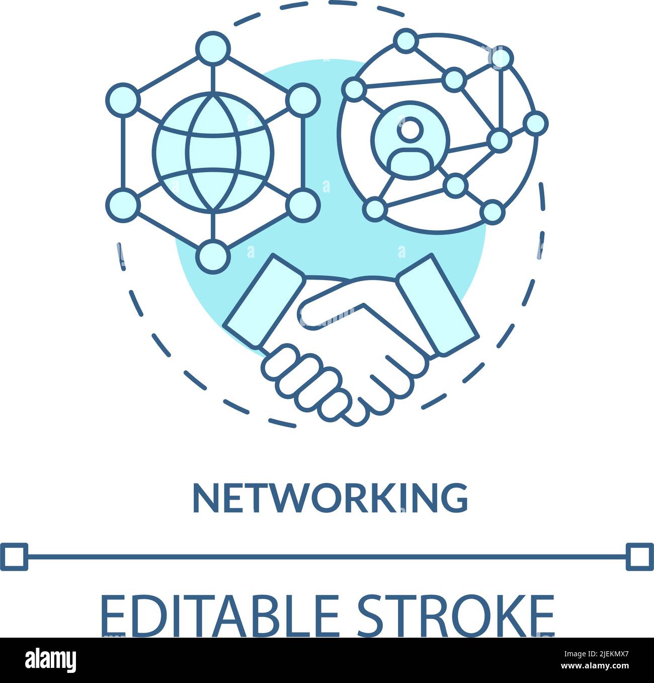Networking turquoise concept icon Stock Vector