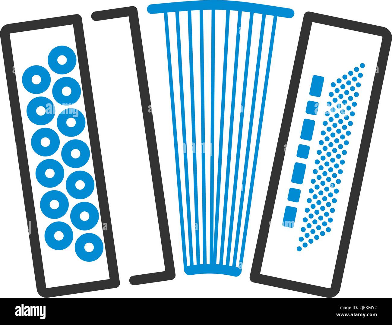 Accordion Icon. Editable Bold Outline With Color Fill Design. Vector ...