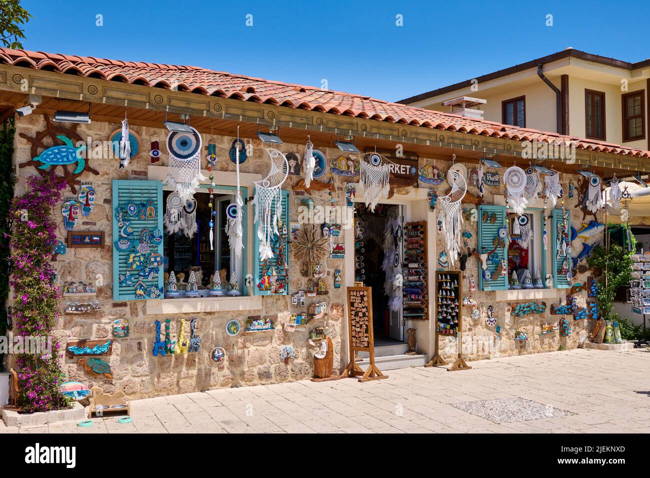 shop in Old town of Side, Antalya, Turkey Stock Photo