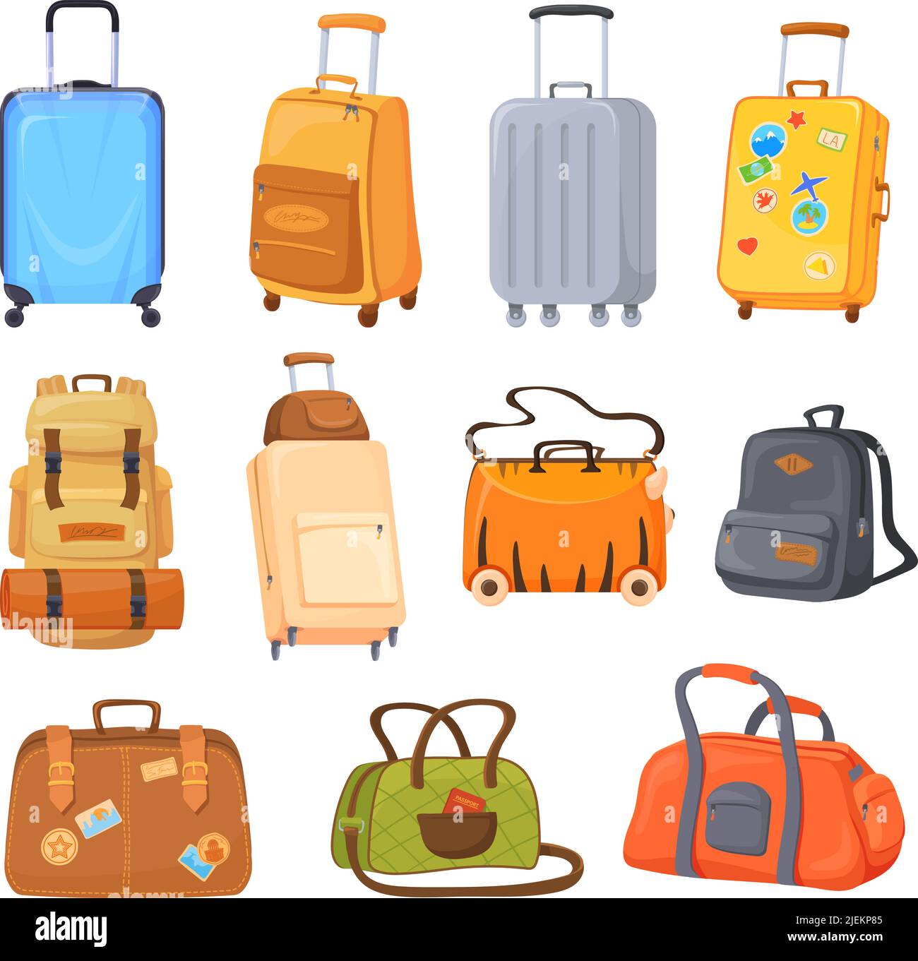 Airport trolley bags hi-res stock 