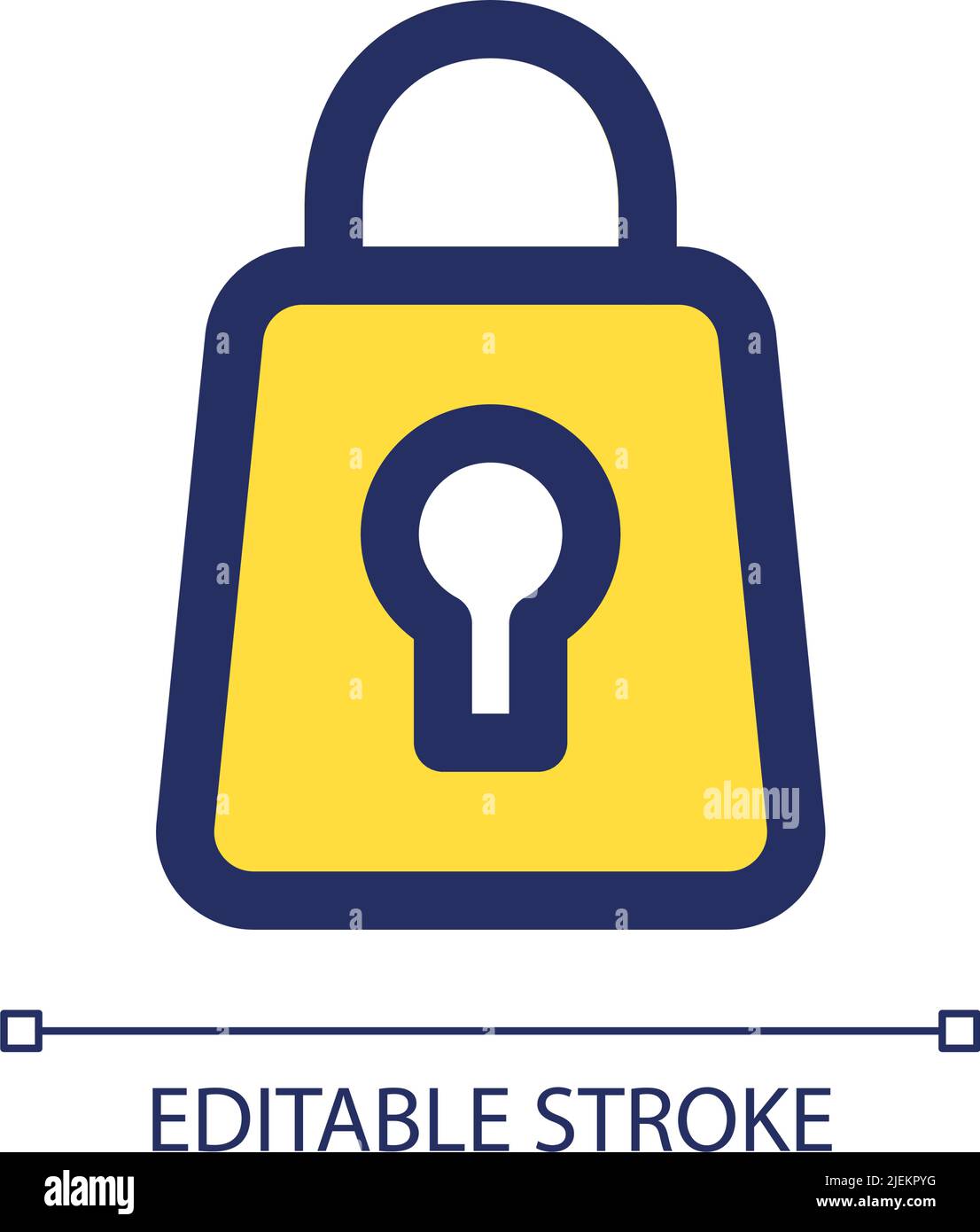 Lock yellow RGB color ui icon Stock Vector