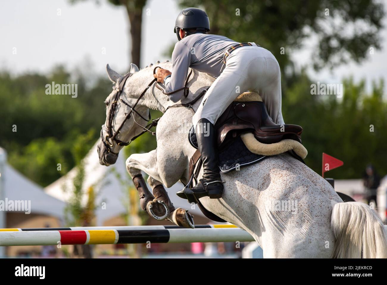 Horse Jumping, Equestrian Sports, Show Jumping themed photograph Stock Photo