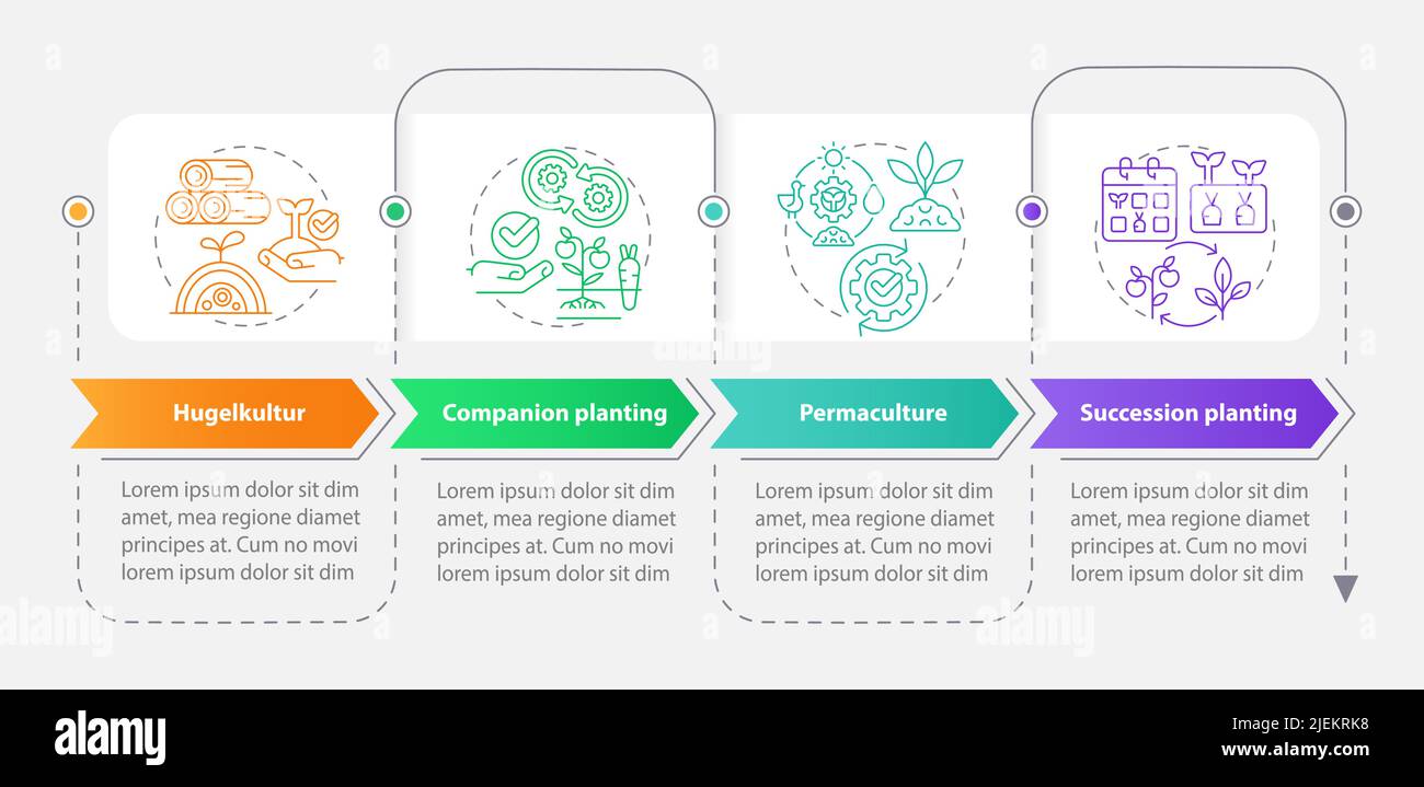 Methods of gardening rectangle infographic template Stock Vector Image ...