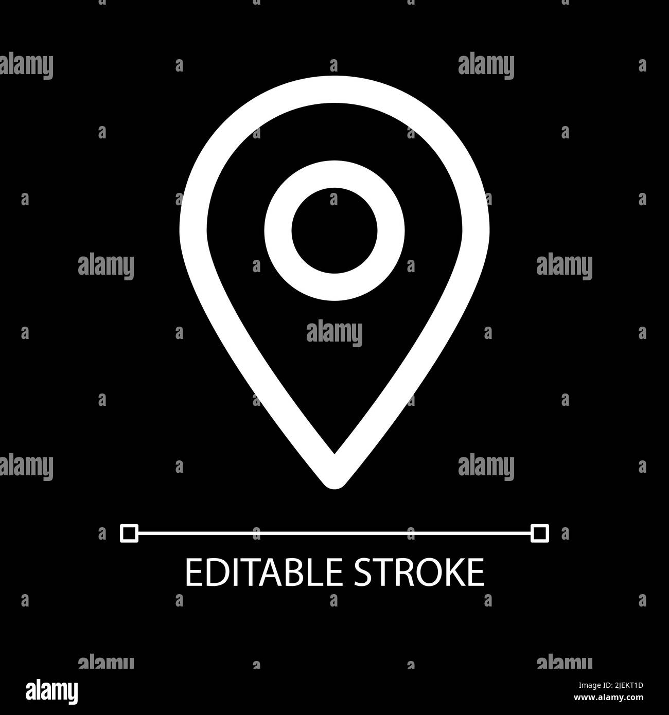 Location pin white linear ui icon for dark theme Stock Vector Image