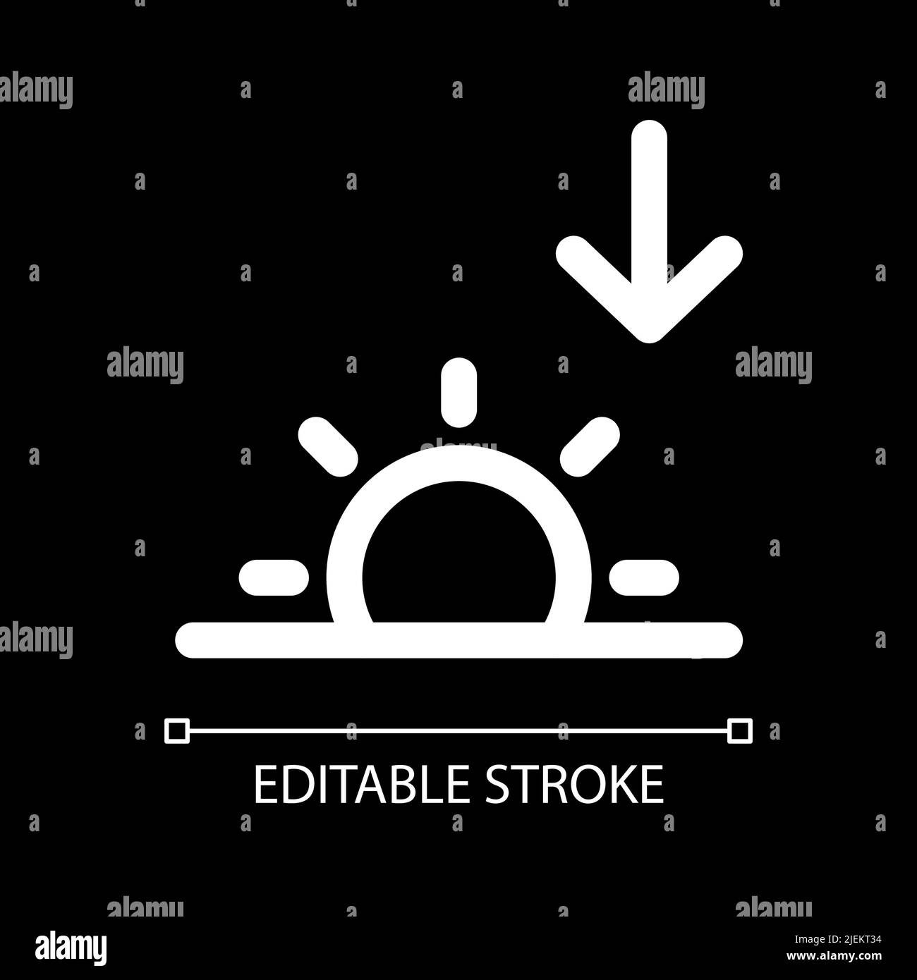 Sunset white linear ui icon for dark theme Stock Vector Image & Art - Alamy