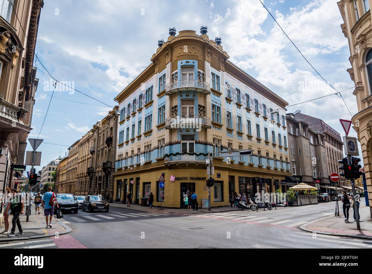 Kallina House, a historic residential building on the corner of Masarykova and Gundulićeva streets regarded as one of the finest examples of Secession Stock Photo