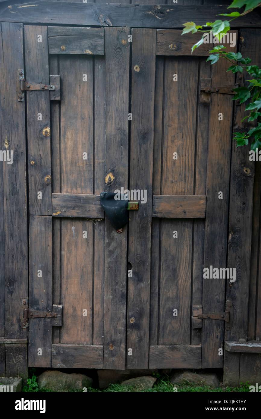 Americana is often a part of log cabin life. This piece was found in Butler, Pennsylvania. Stock Photo