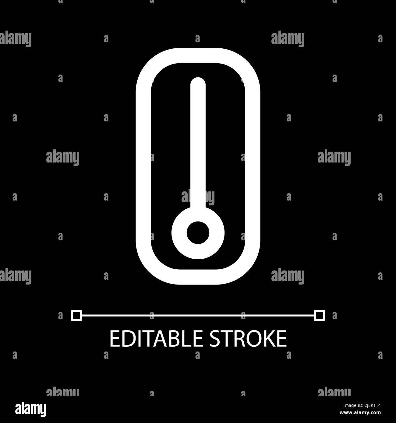 Mercury thermometer white linear ui icon for dark theme Stock Vector ...