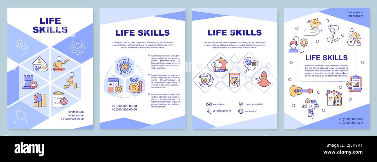 Life skills purple brochure template Stock Vector Image & Art - Alamy