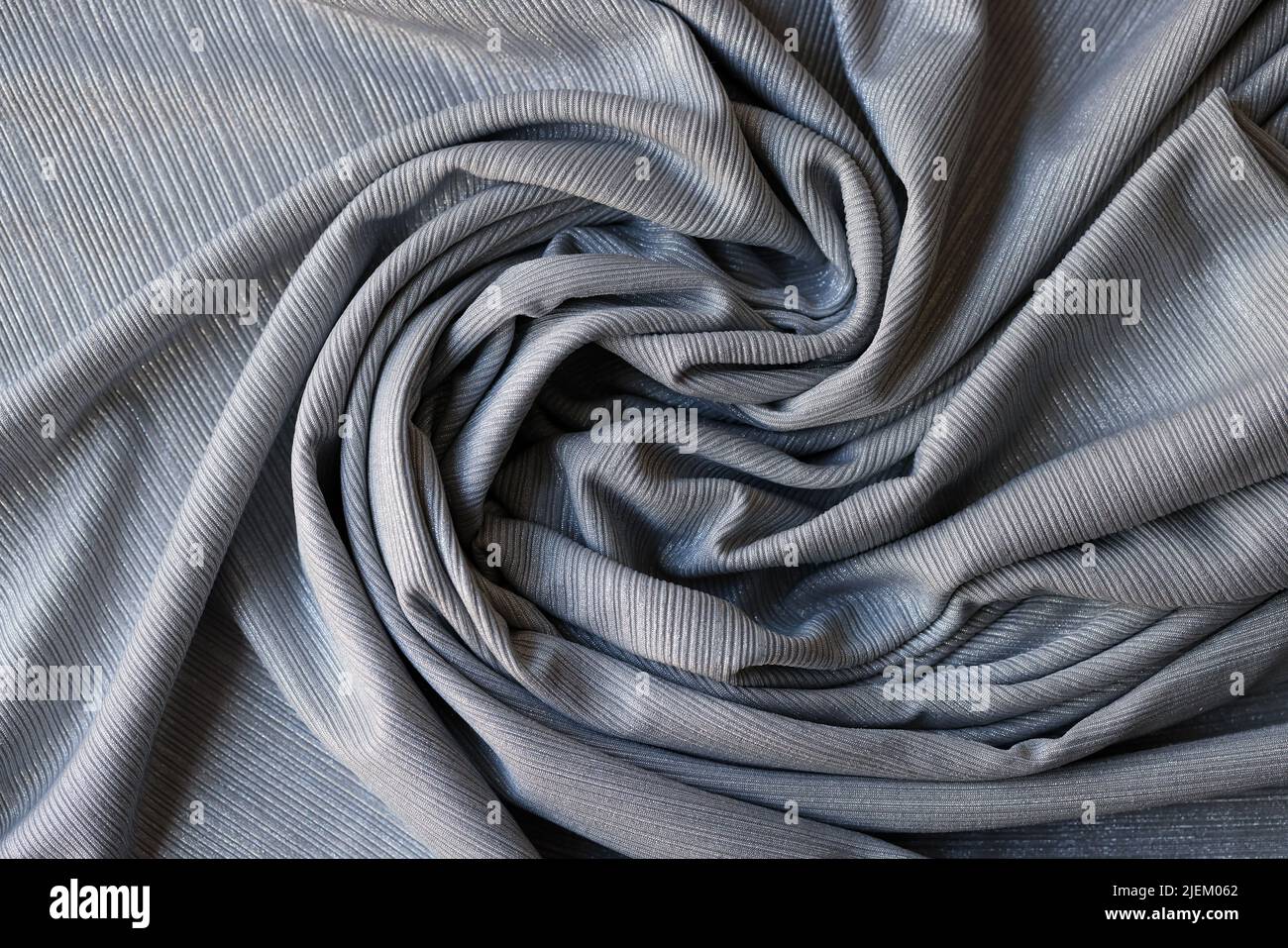 Textile and texture pattern closeup. Gray cotton fabric Stock Photo