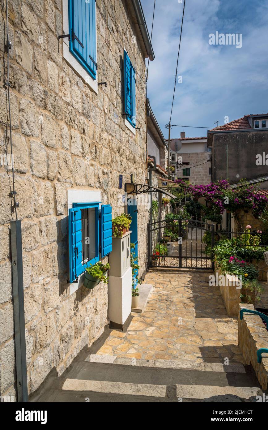 Charming Varoš neighbourhood on the slopes of Marjan Hill, Split, Croatia Stock Photo