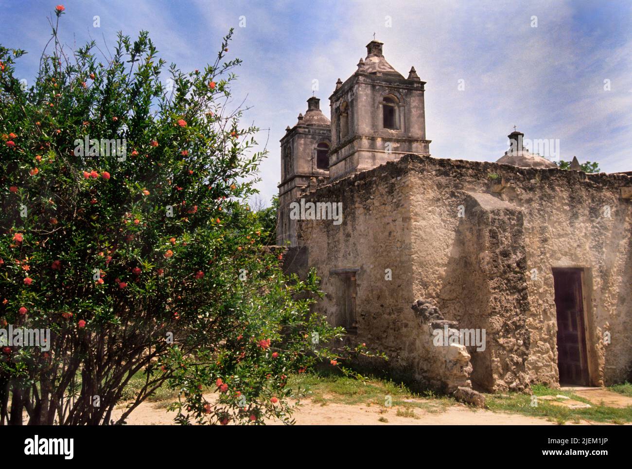 Mission San Juan Capistrano, San Antonio Texas. Catholic mission now a museum. Archeology dates back to 1731. USA Stock Photo