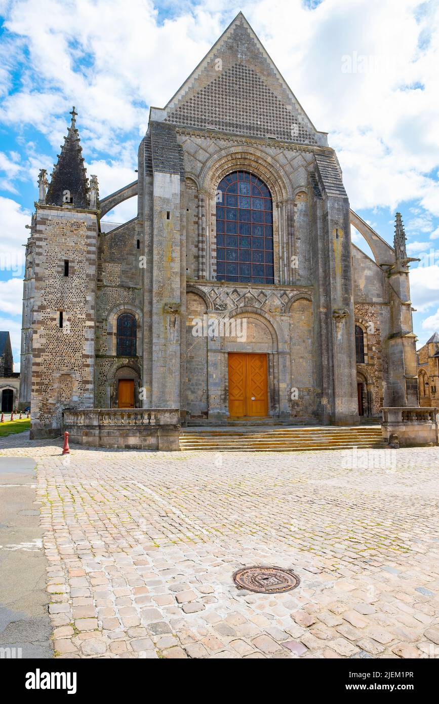 Le Mans Cathedral. Le Mans city in northwestern France. The cathedral ...