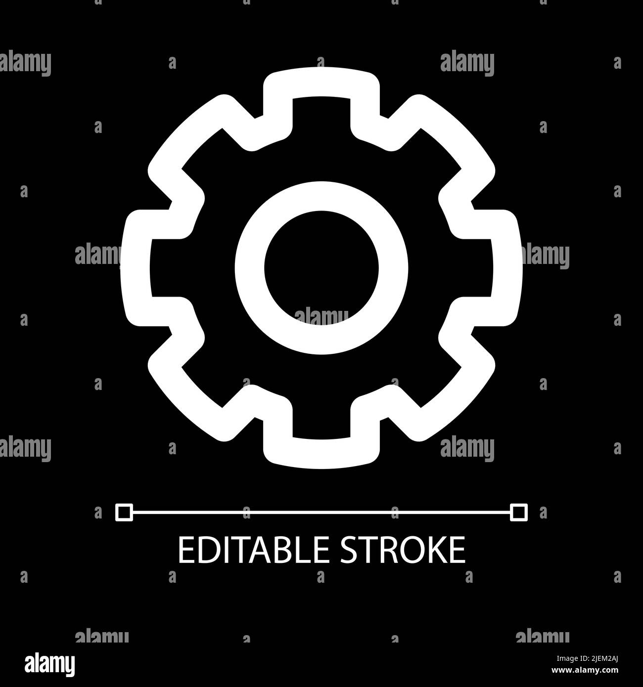 Settings white linear ui icon for dark theme Stock Vector Image & Art ...