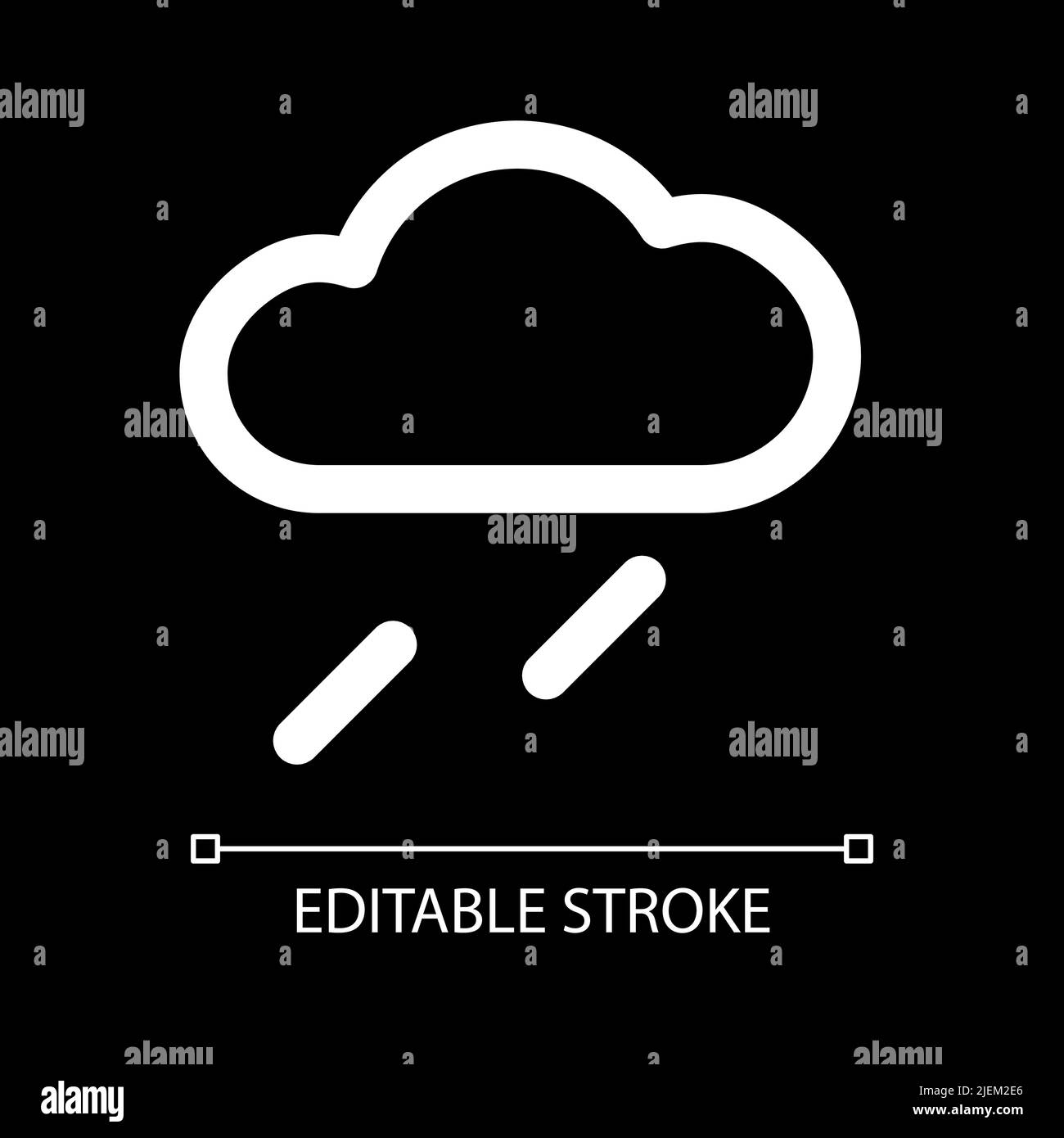 Light rain white linear ui icon for dark theme Stock Vector Image & Art ...