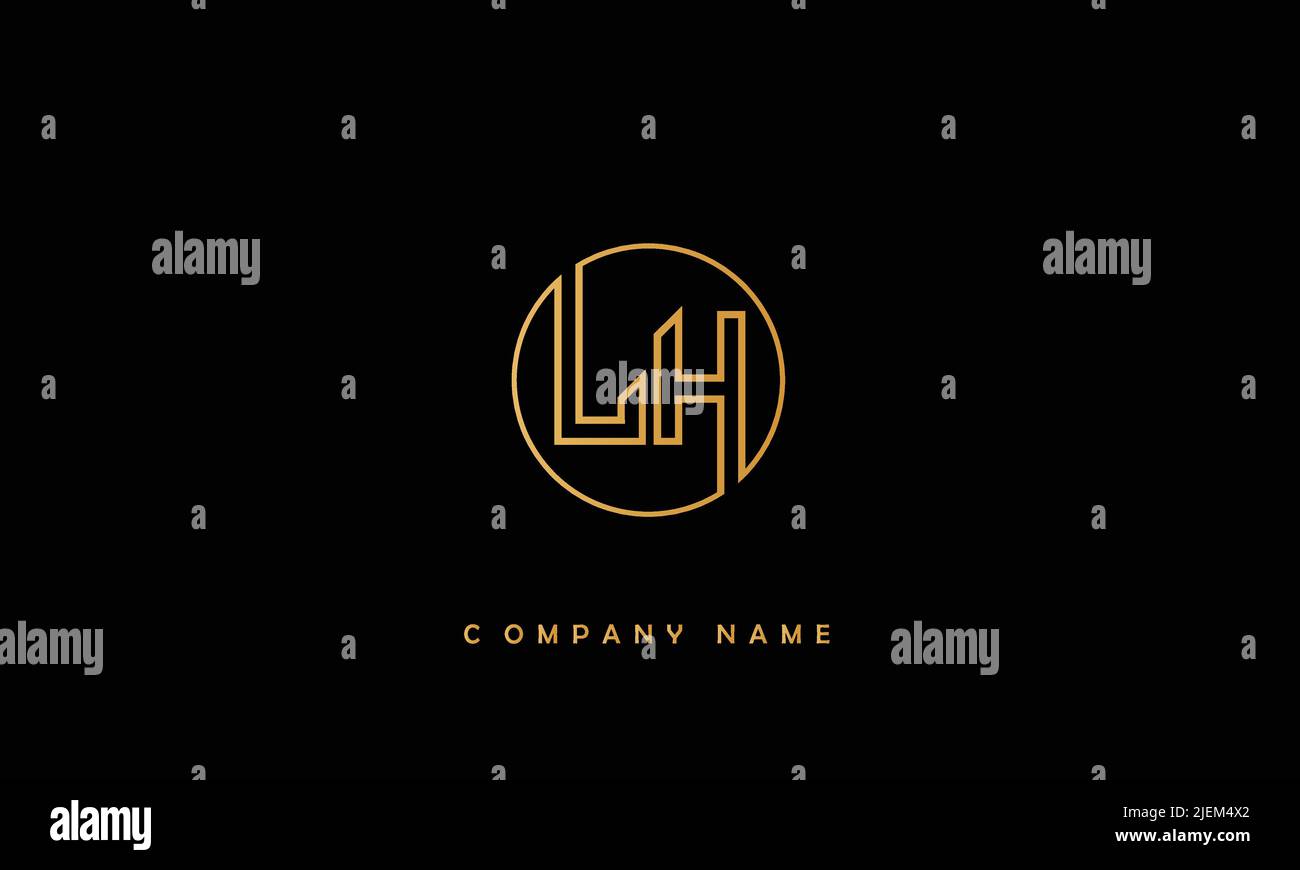 LH, HL Abstract Letters Logo Monogram Stock Vector