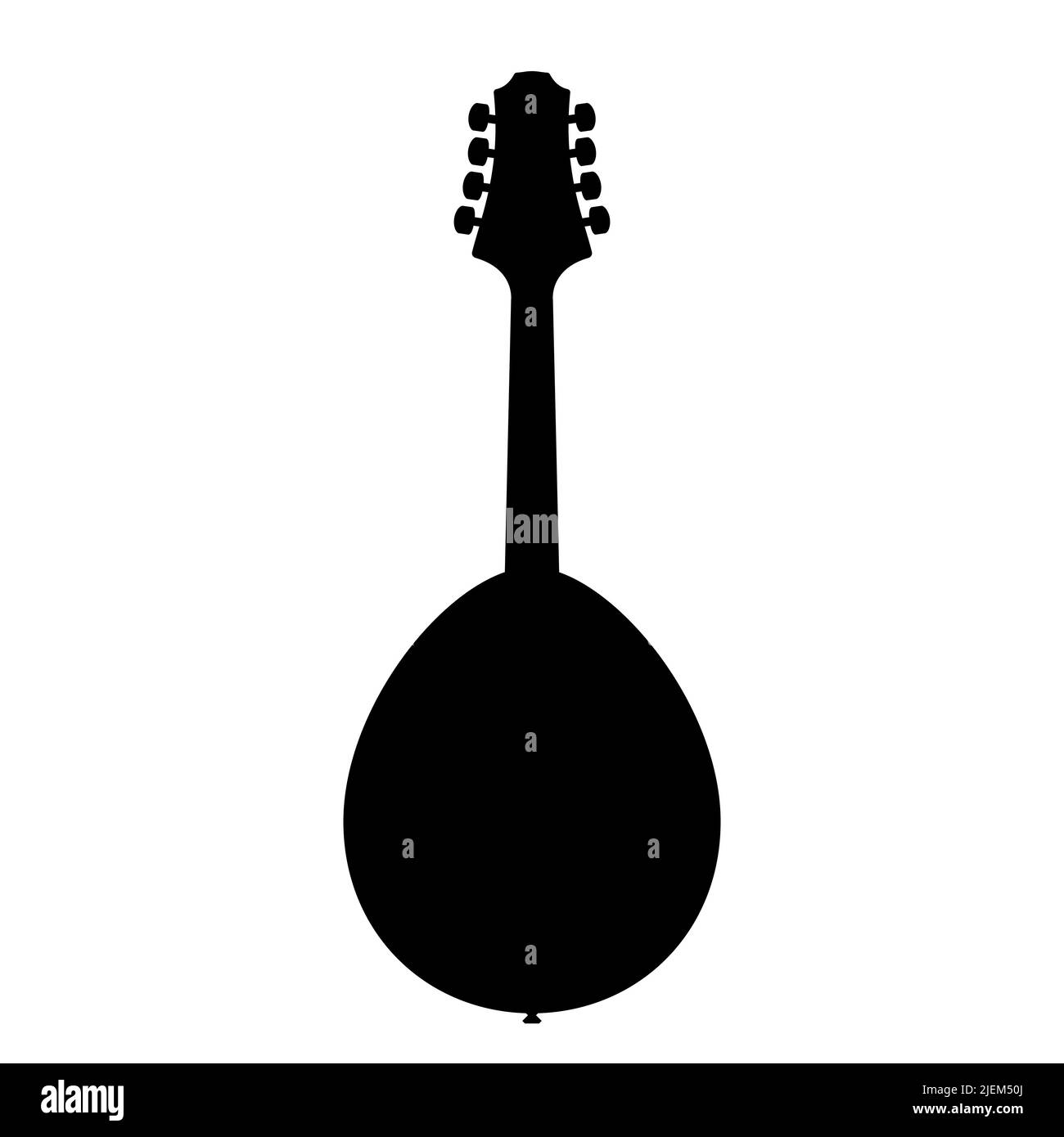 Mandolin icon. Black mandolin symbol isolated. Musical instrument icon