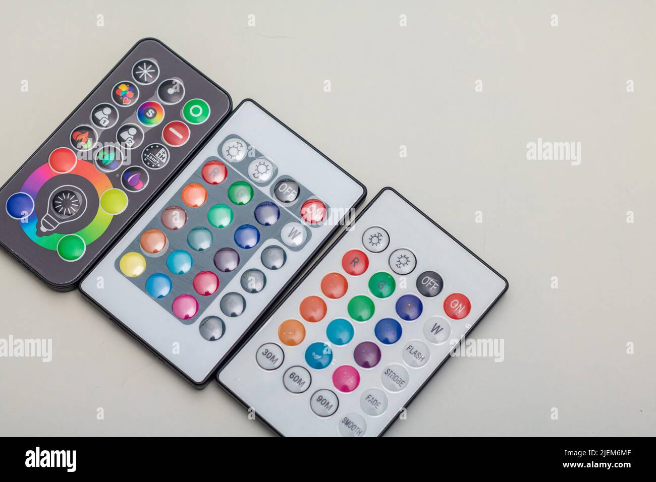 three different infrared remote controls for RGB LED-Lamps or strips ...
