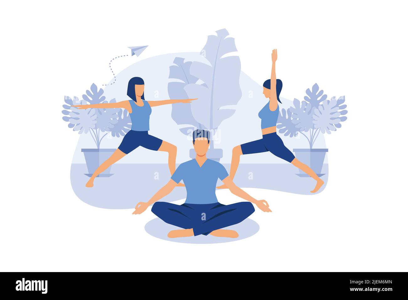 concept of working hours meditation, break, steam yoga, health benefits