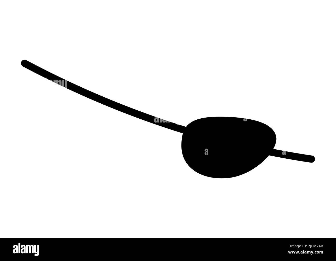 Pirate eye patch or blindfold ophthalmology mask black silhouette