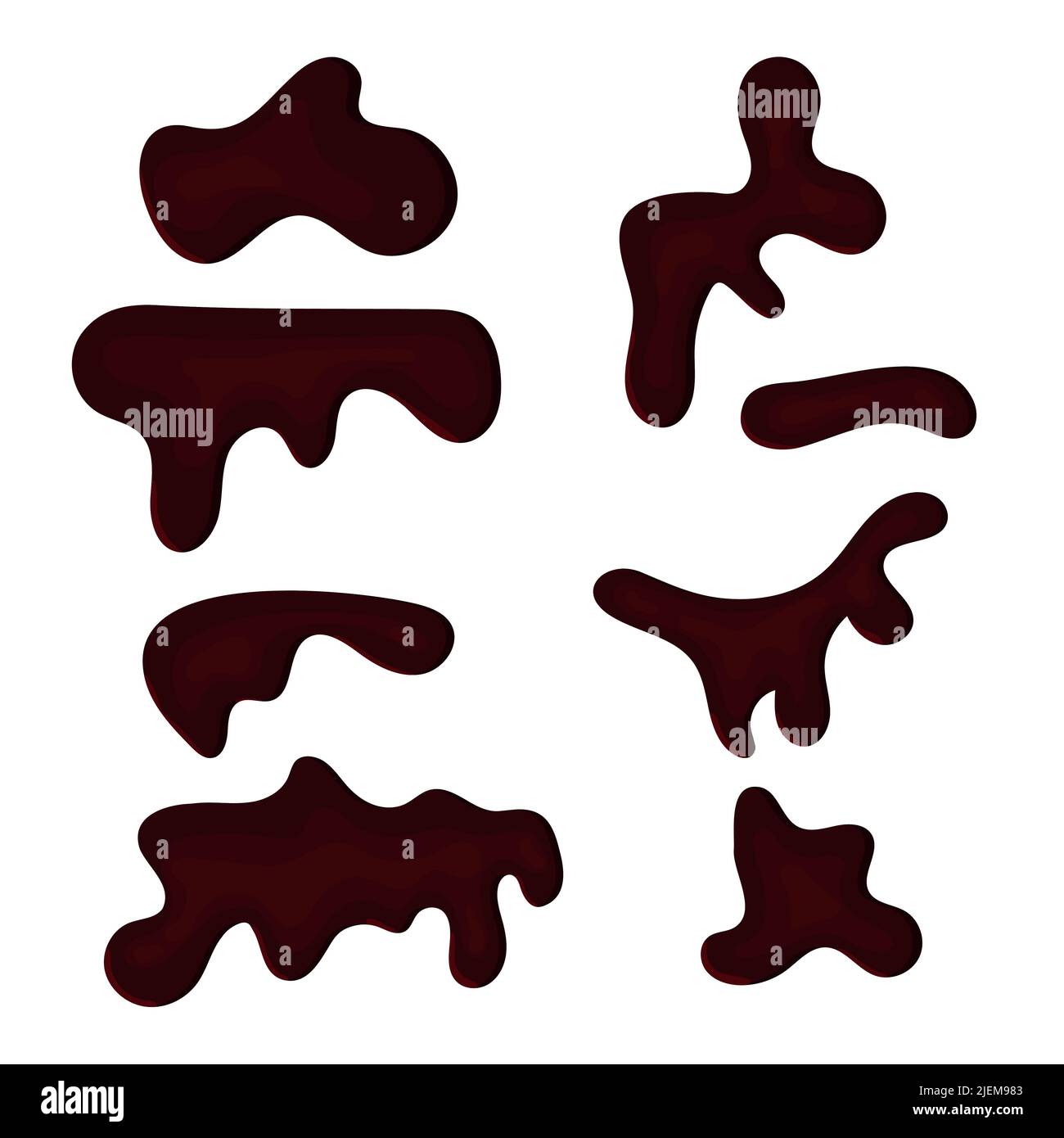 Set of Spreadable Melting Chocolate Spots Stock Vector