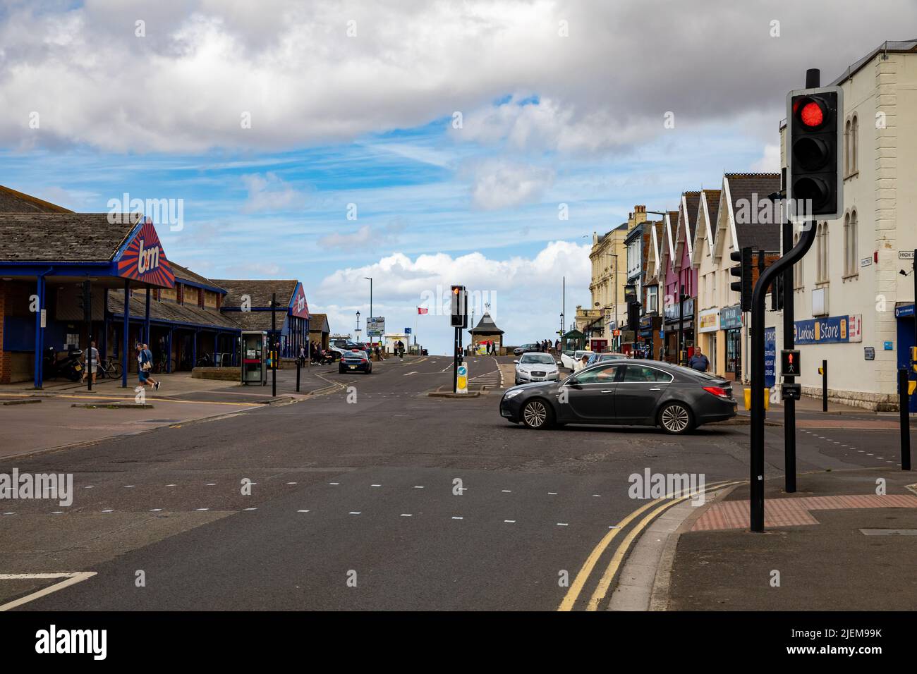 Main Road in Burnham On Sea, Somerset Stock Photo Alamy
