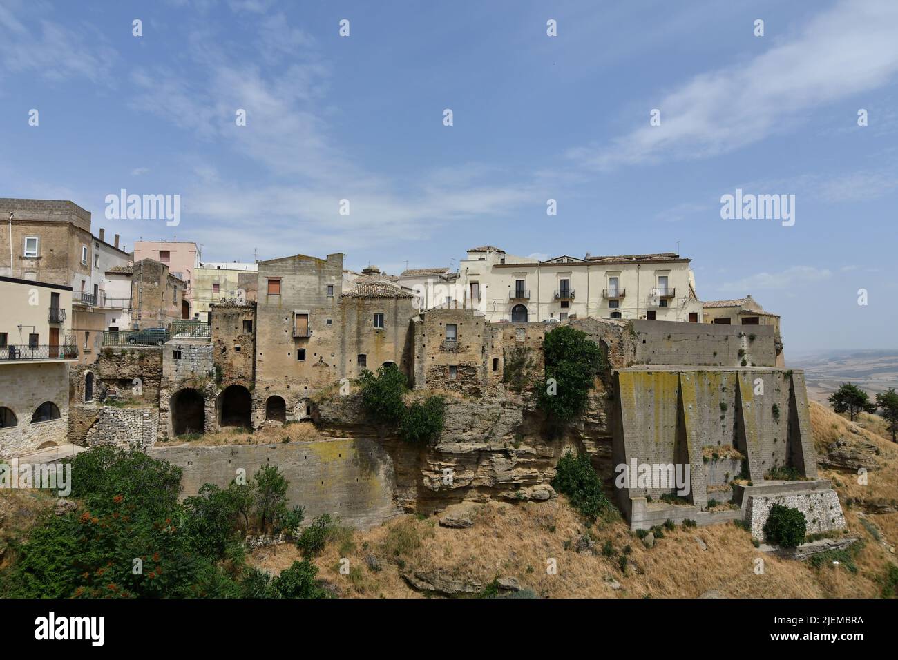 Panoramic view of the old houses of Irsina in Basilicata, region of