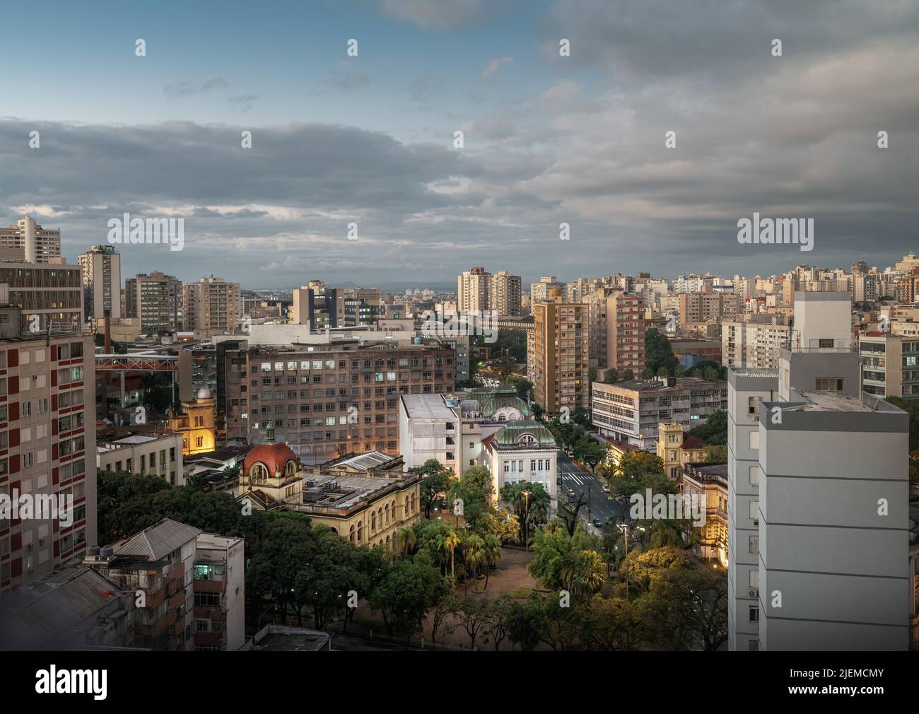 Aerial view of Porto Alegre with Federal University of Rio Grande do Sul (UFGRS) - Porto Alegre, Rio Grande do Sul, Brazil Stock Photo