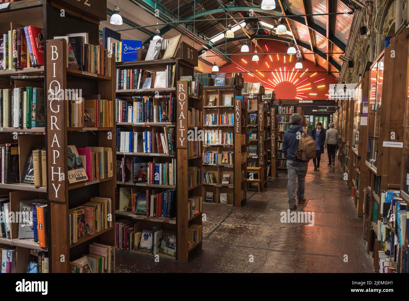 Barter Books Northumberland, view inside the famous Barter Books book shop in Alnwick, Northumberland, England, UK Stock Photo
