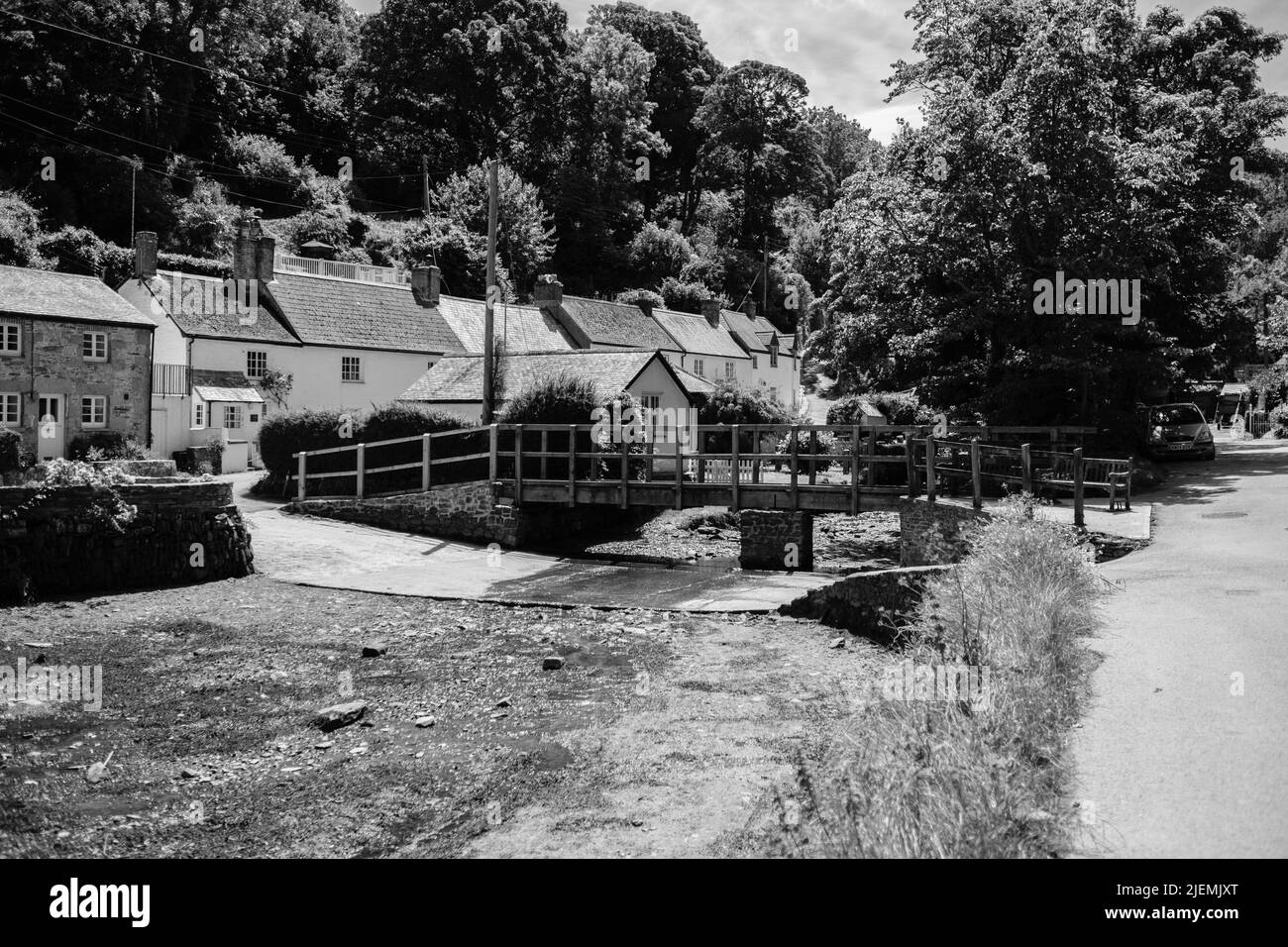 The ford in Helford, Cornwall at low tide Stock Photo