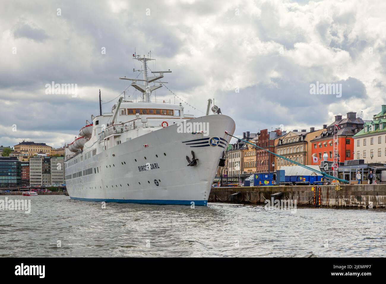 Stockholm, Sweden - May 20, 2015: Ship-hotel Birger Jarl moored in the Old Town of Stockholm (Gamla stan) Stock Photo