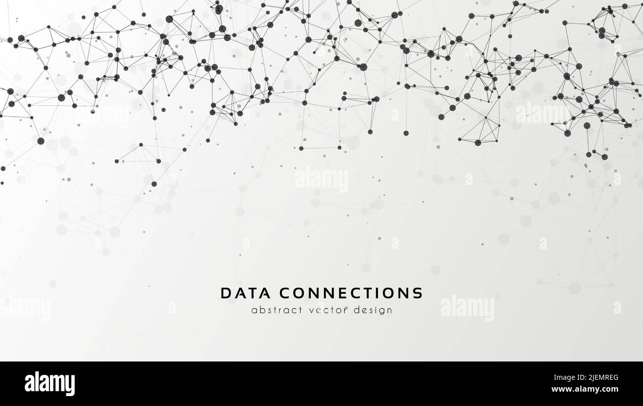 Abstract mesh vector background. Futuristic technology style card. Lines, point, planes in 3d space. Stock Vector