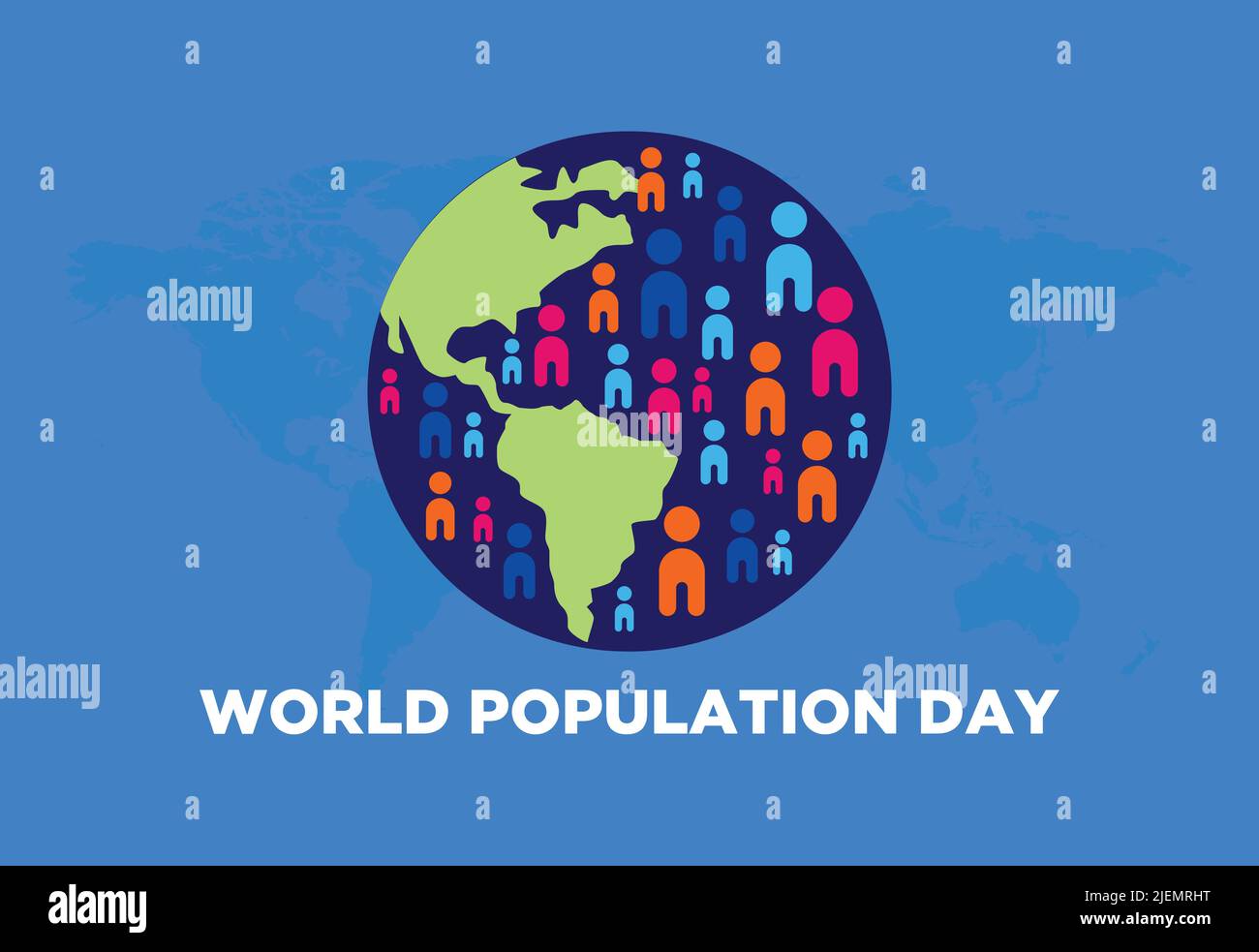 World Population Day July 11. Holiday concept. Background template vector illustration. Stock Vector