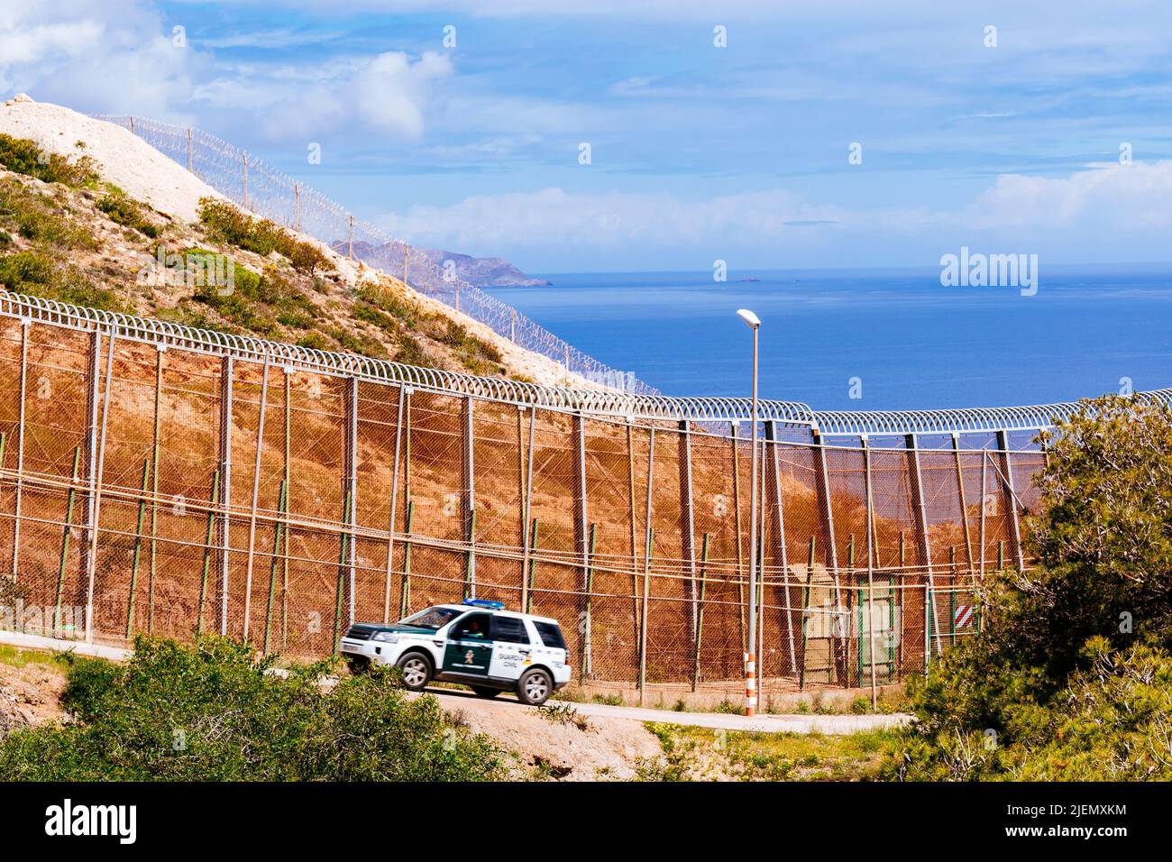 The Melilla Border Fence Forms Part Of The Morocco Spain Border In The 