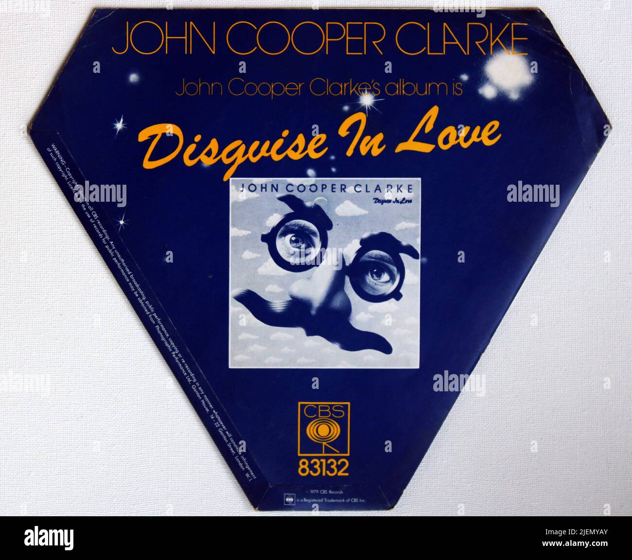 John Cooper Clarke: 1978. EP back cover: 'Gimmix' Stock Photo