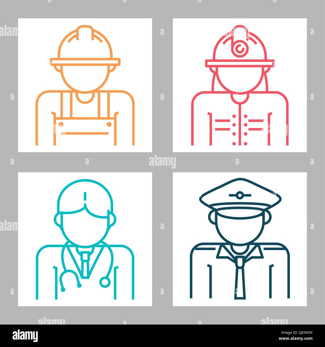 set people professions Stock Vector