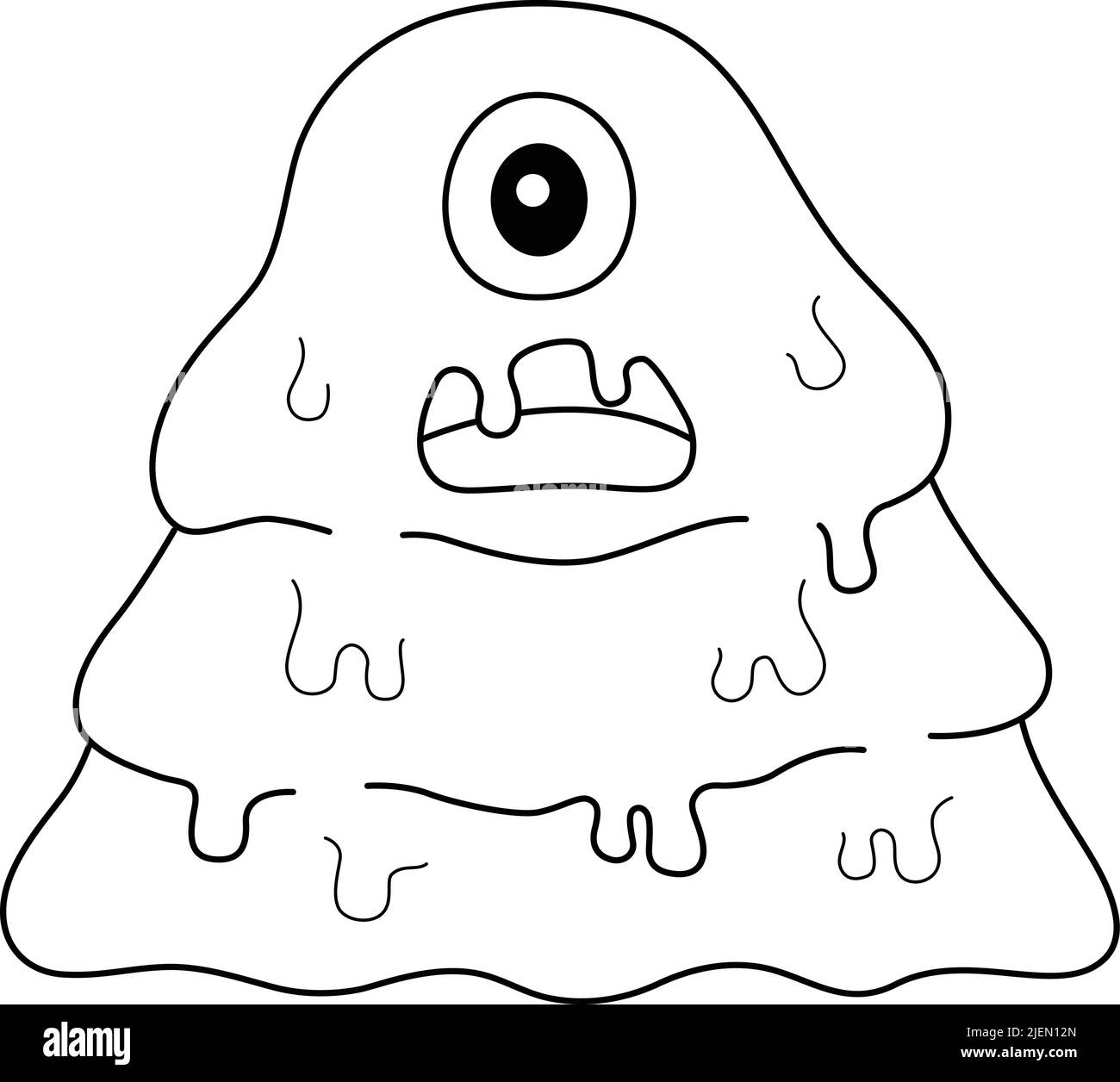 Monster Slime Coloring Page for Kids Stock Vector
