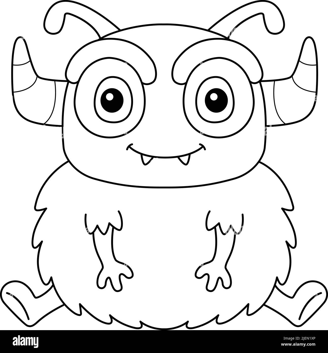 Sitting Monster Coloring Page for Kids Stock Vector Image & Art Sitting Monster Coloring Page for Kids Stock Vector Image & Art