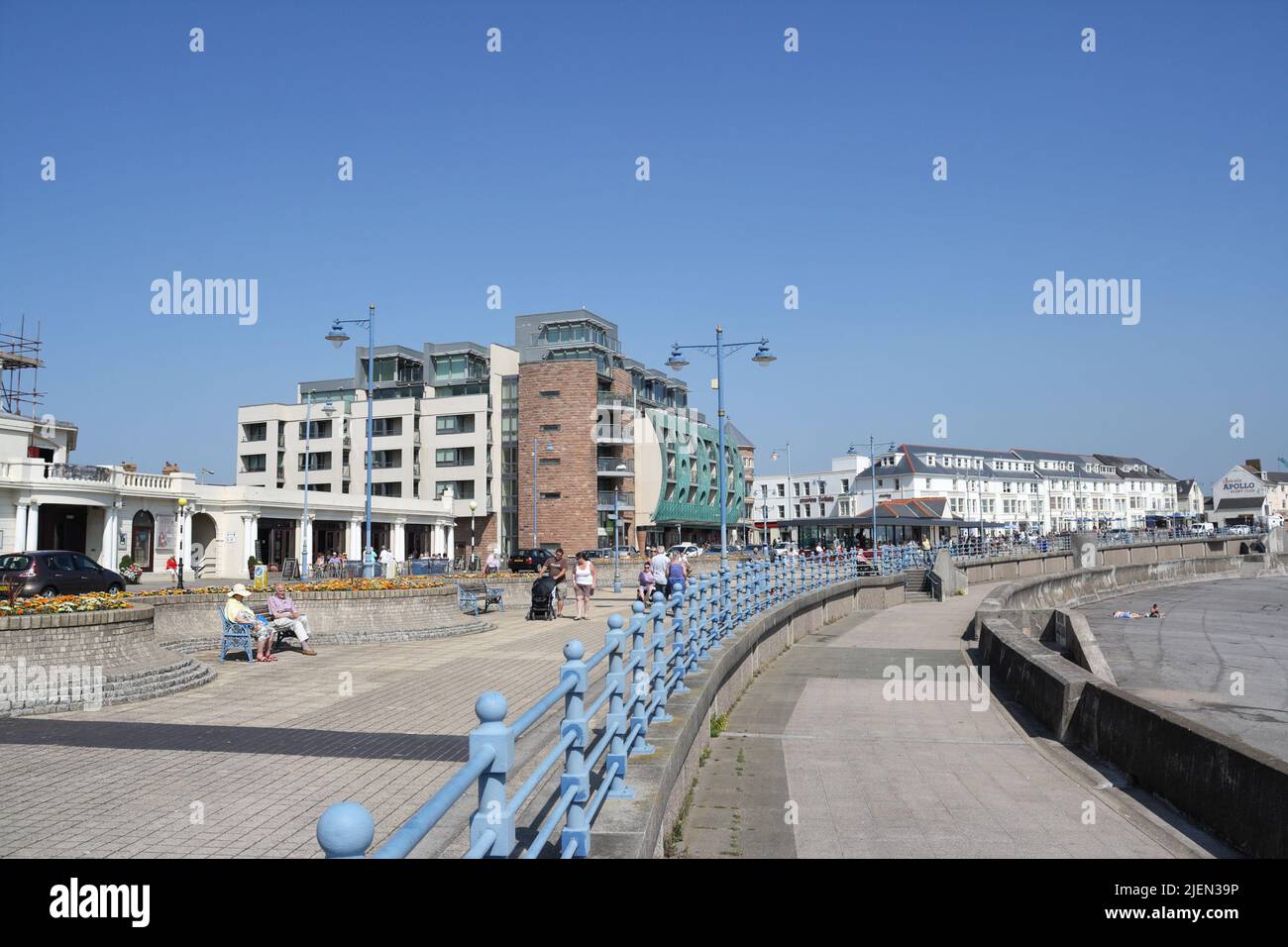 The promenade seafront at Porthcawl Wales UK, welsh coast seaside resort travel Stock Photo
