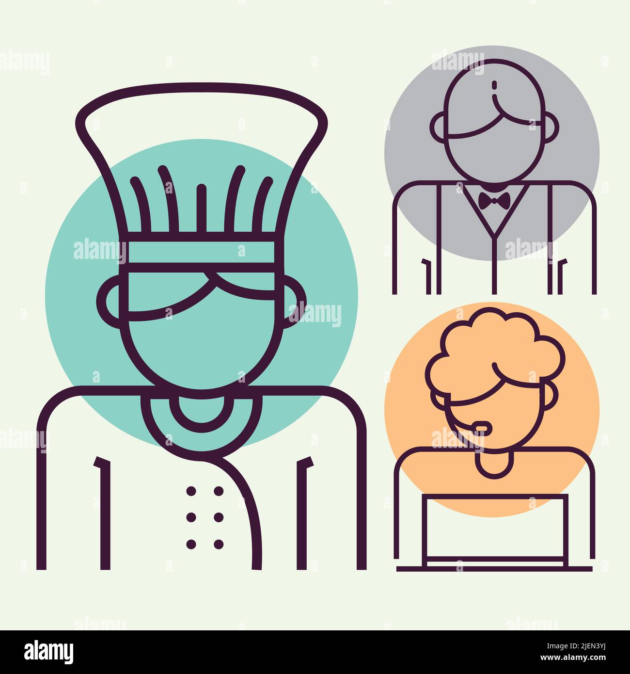 set of male professions Stock Vector