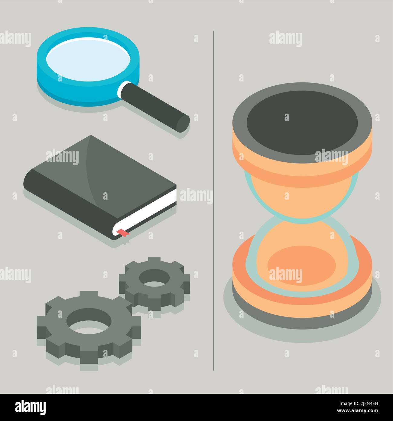 set of isometric work Stock Vector