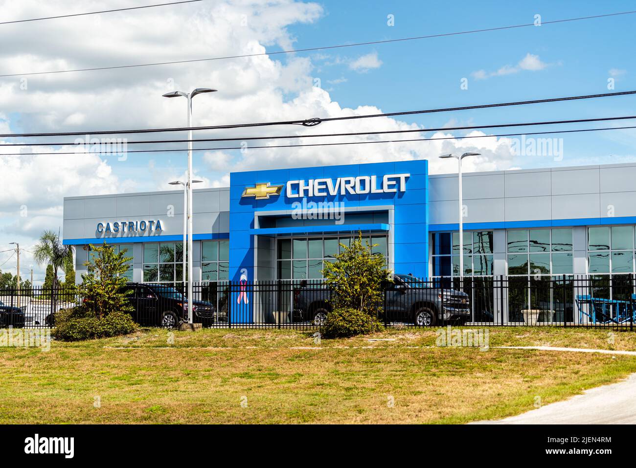 Hudson, USA October 4, 2021 Florida city on gulf coast with sign