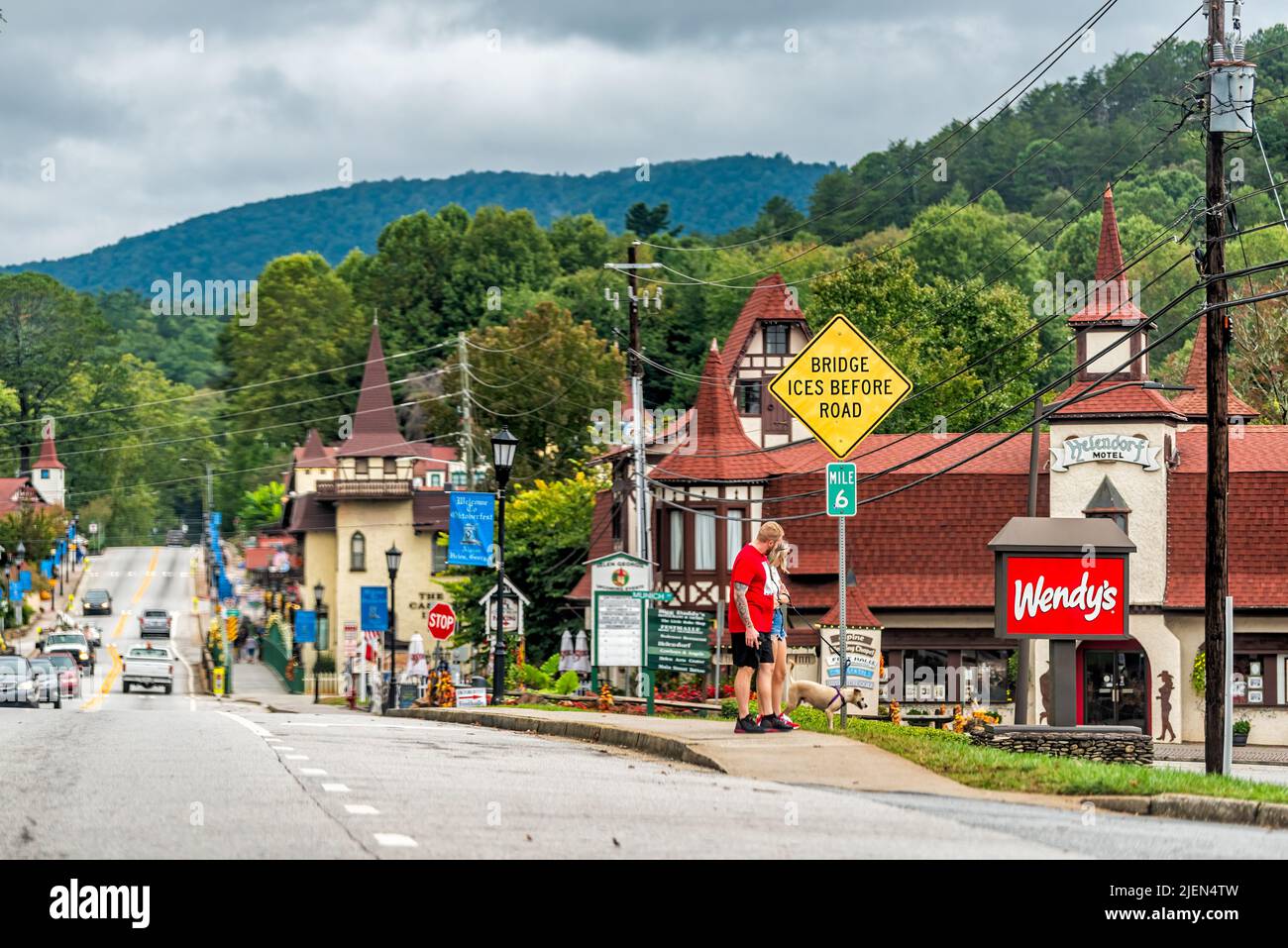 Helen, USA October 5, 2021 Bavarian village of Helen, with