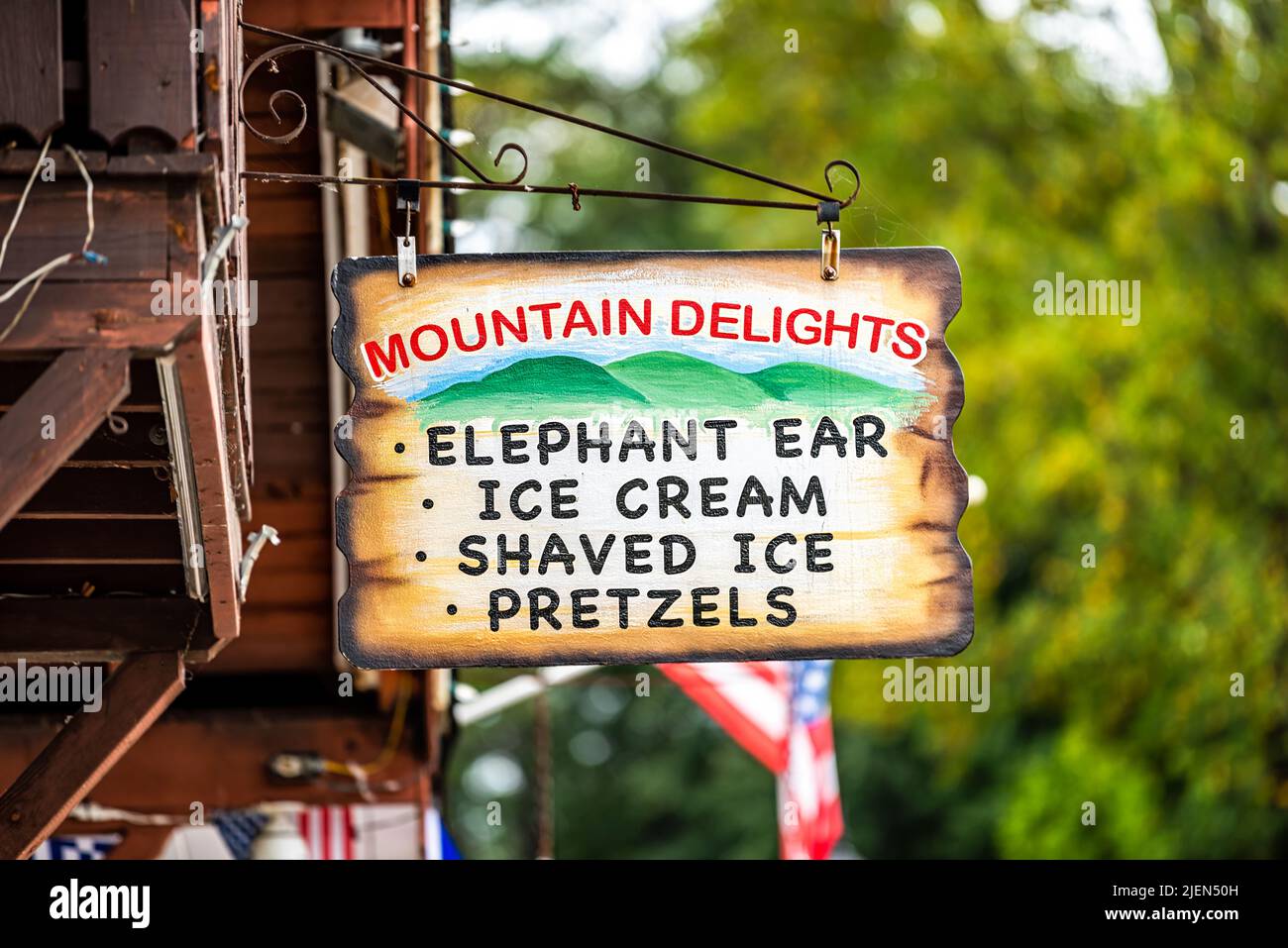 Helen, USA October 5, 2021 Bavarian village of Helen, street