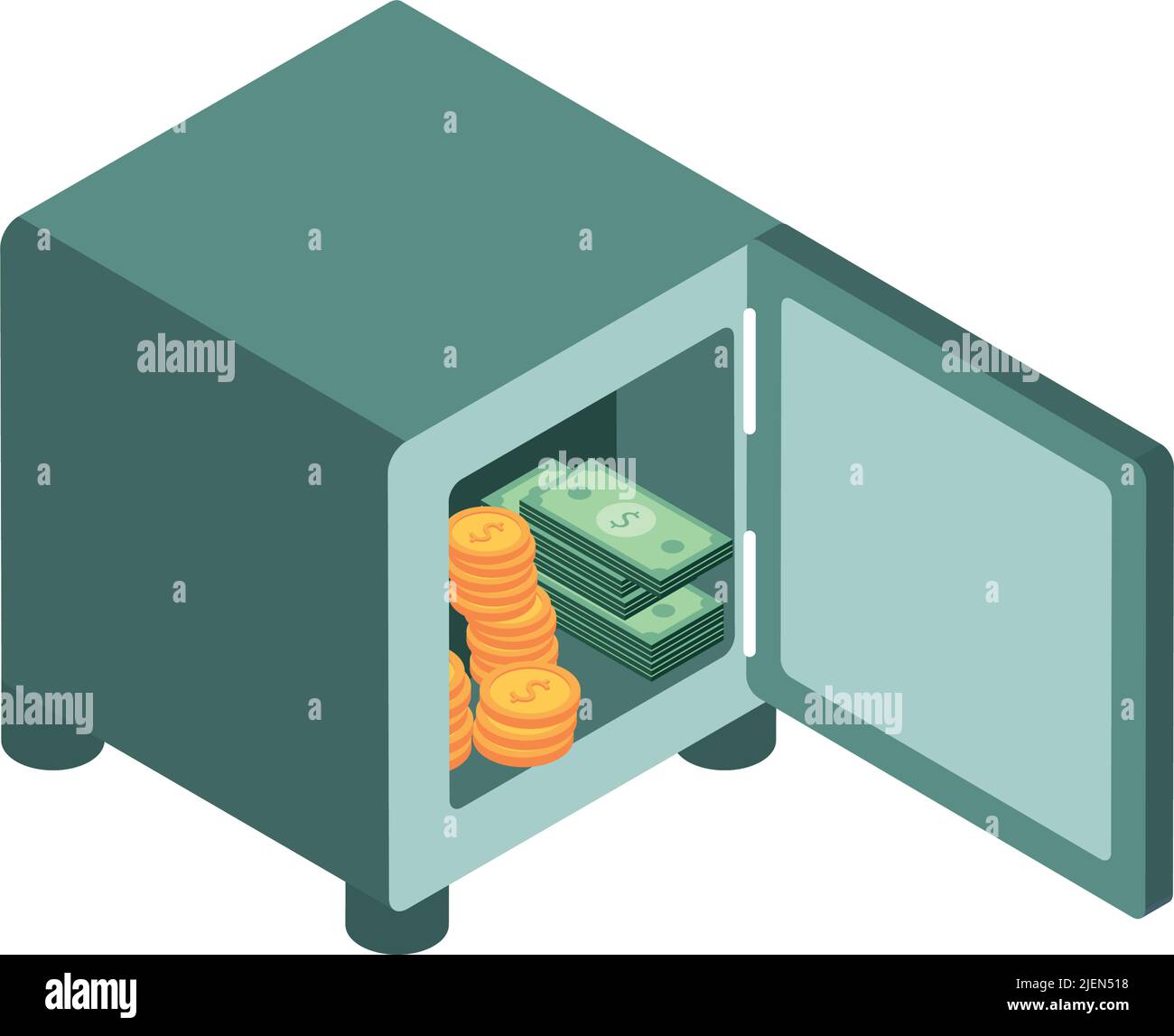 safe box with money Stock Vector Image & Art - Alamy