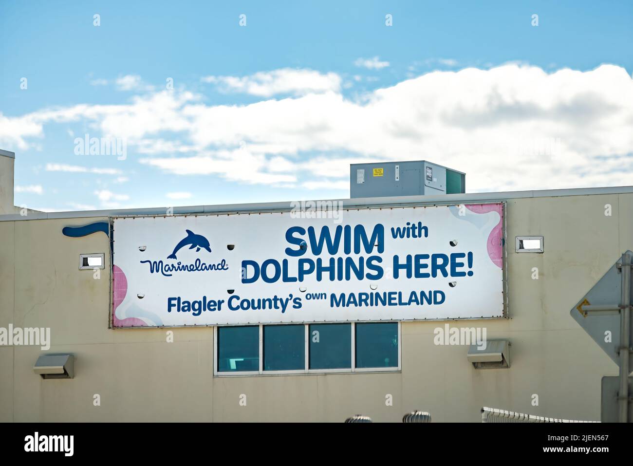 Marineland, USA October 19, 2021 Swim With Dolphins Here sign in