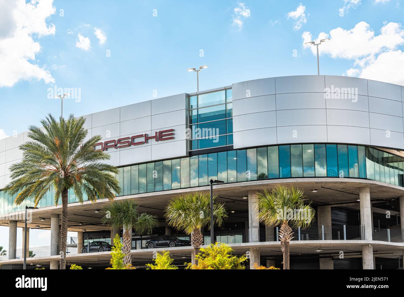 Orlando, USA October 19, 2021 Porsche brand car auto dealer