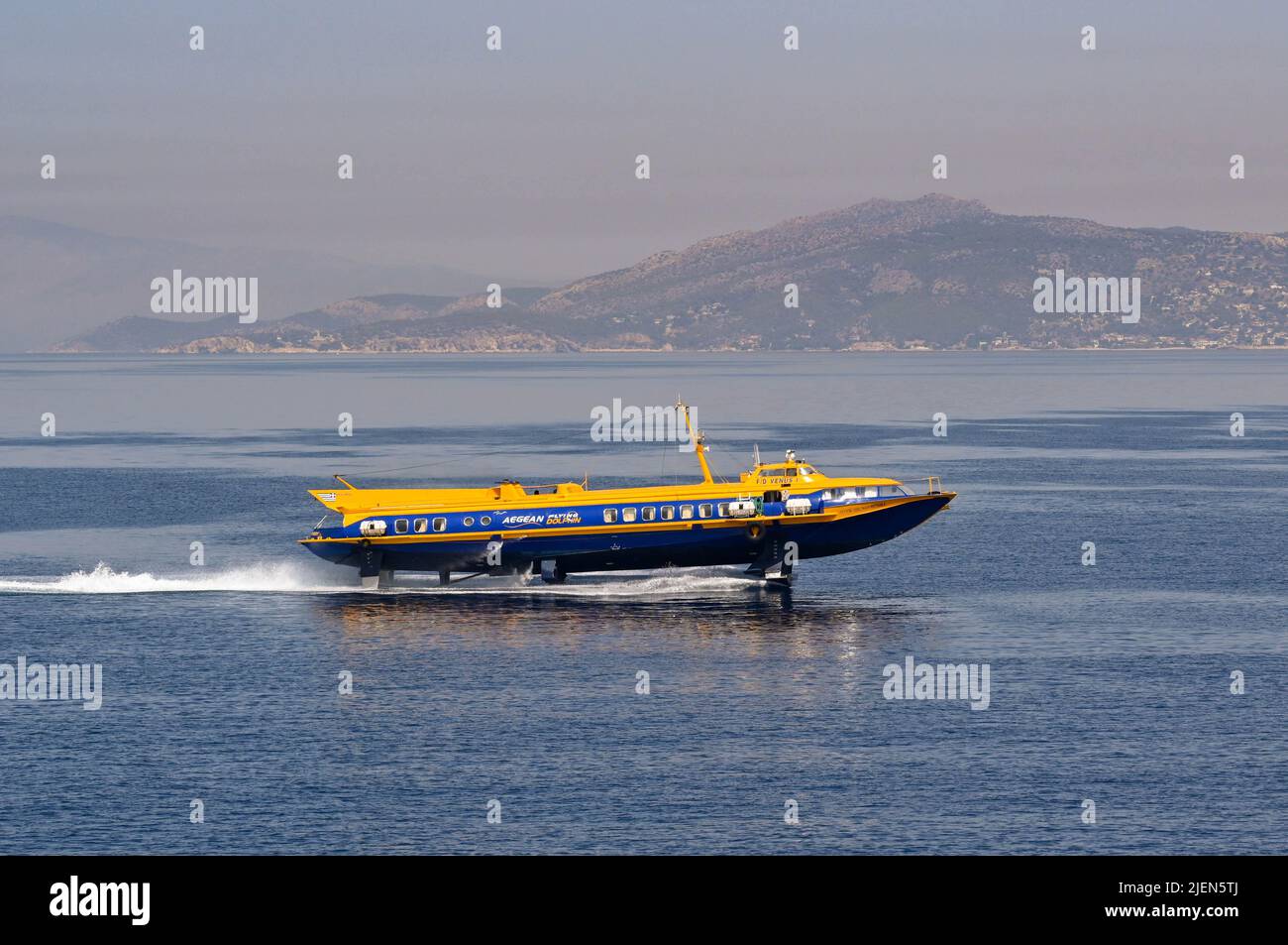 Piraeus, Athens, Greece June 2022 High speed hydrofoil ferry
