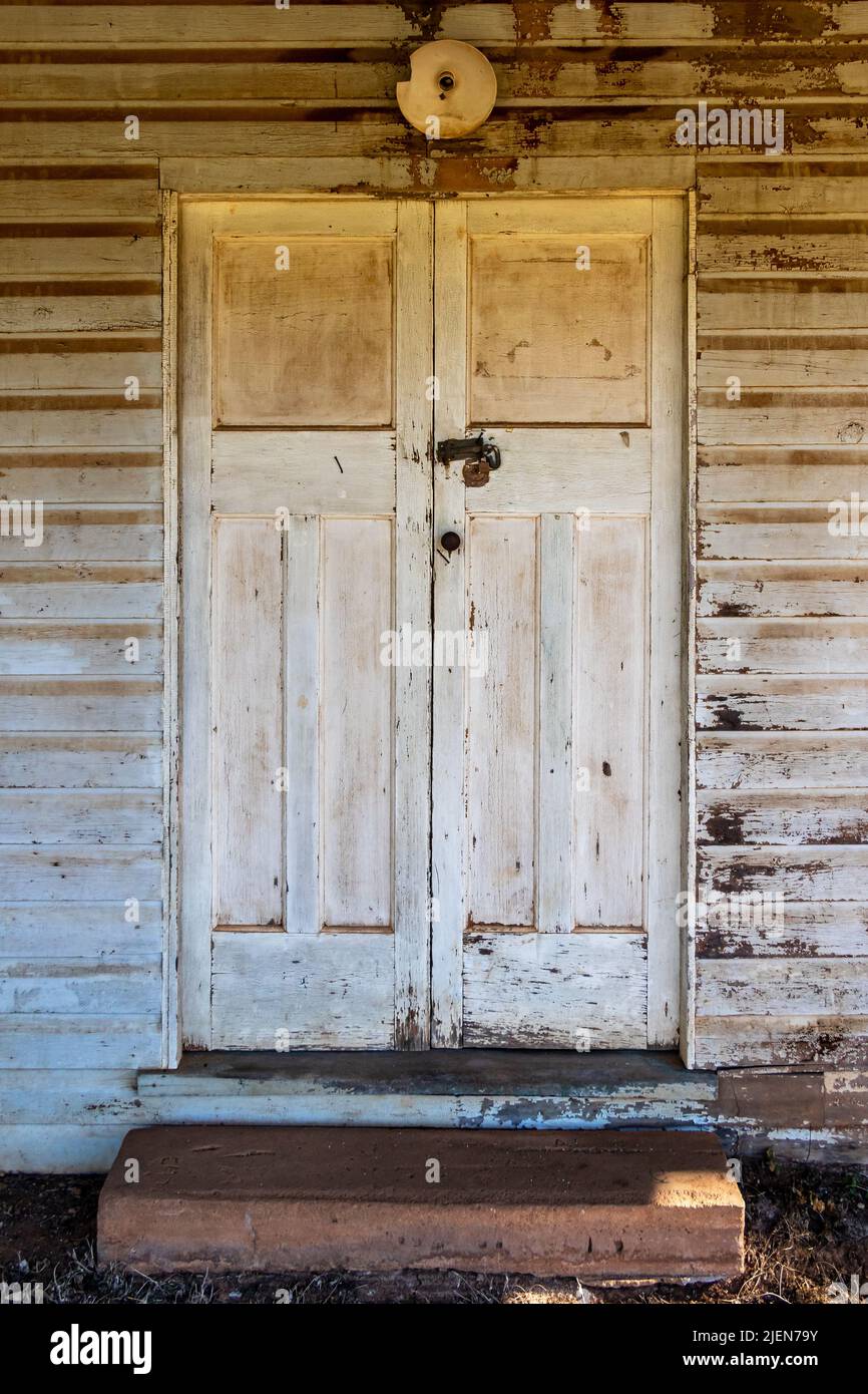 Old wooden double door Stock Photo