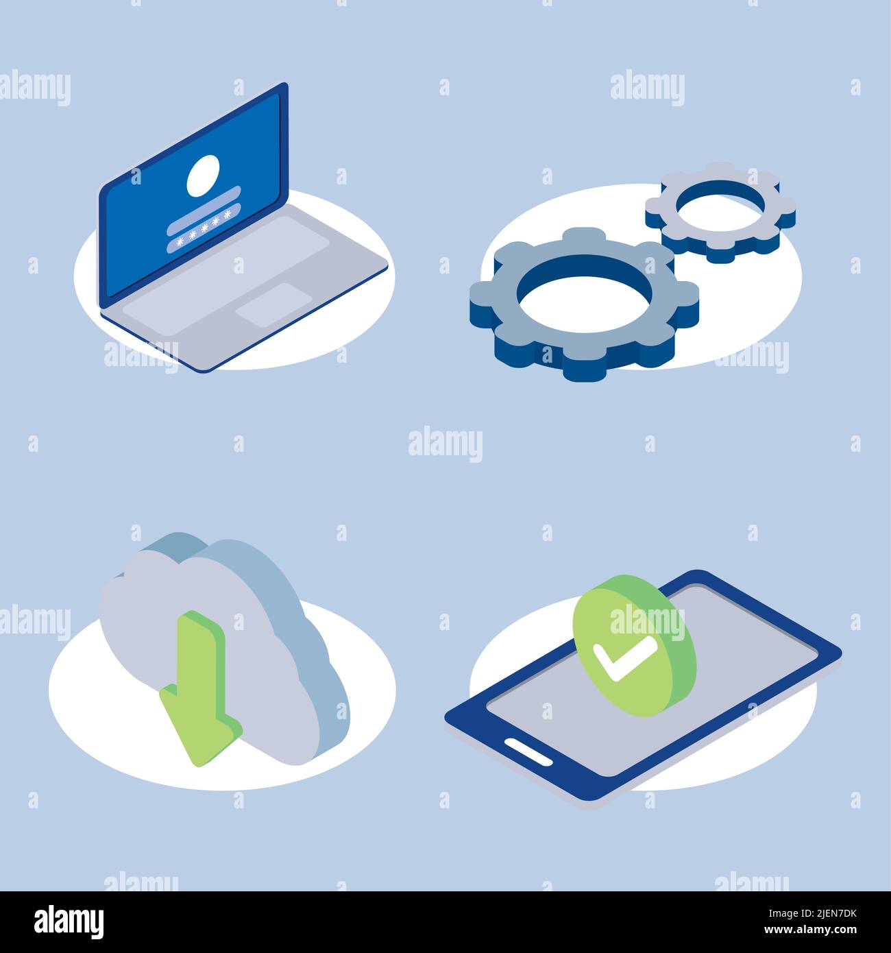 icons set cyber security Stock Vector